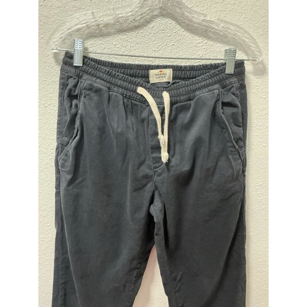 Marine Layer Elastic Waist Drawstring Pants Shorts Navy Blue Coastal Casual S